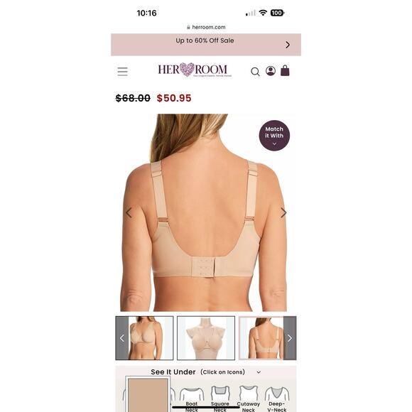 Le Mystere Smooth Shape Unlined Underwire Bra 32D Nude NWT $68 - Picture 2 of 16